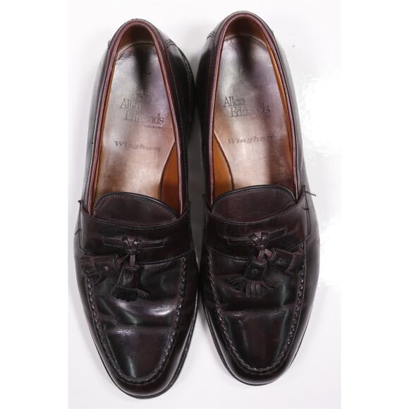 Allen Edmonds Wingham Burgundy Leather Tassel Loafers Mens US 10.5 D